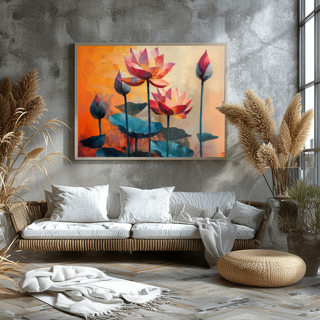 Lotus in Serene Bloom - Vastu Painting to Attract Wealth And Career Oppertunities