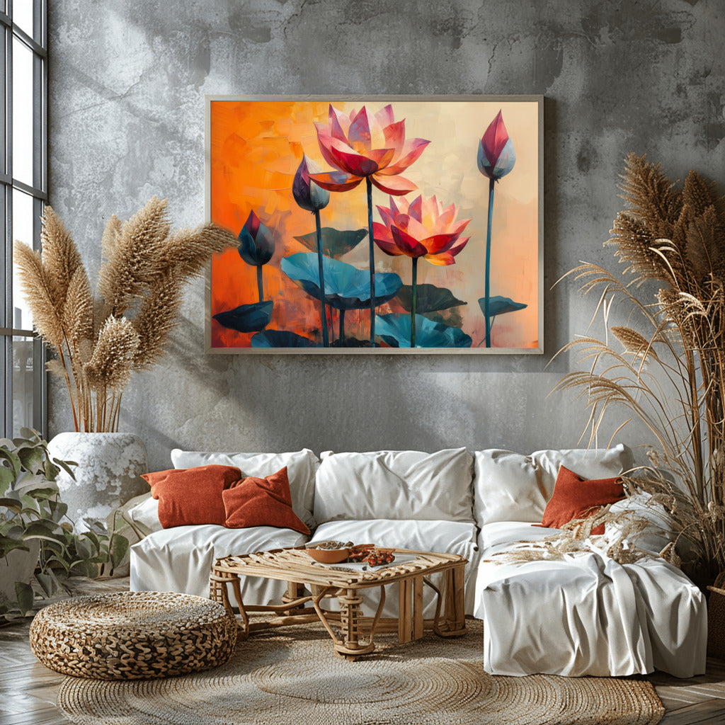 Lotus in Serene Bloom - Vastu Painting to Attract Wealth And Career Oppertunities