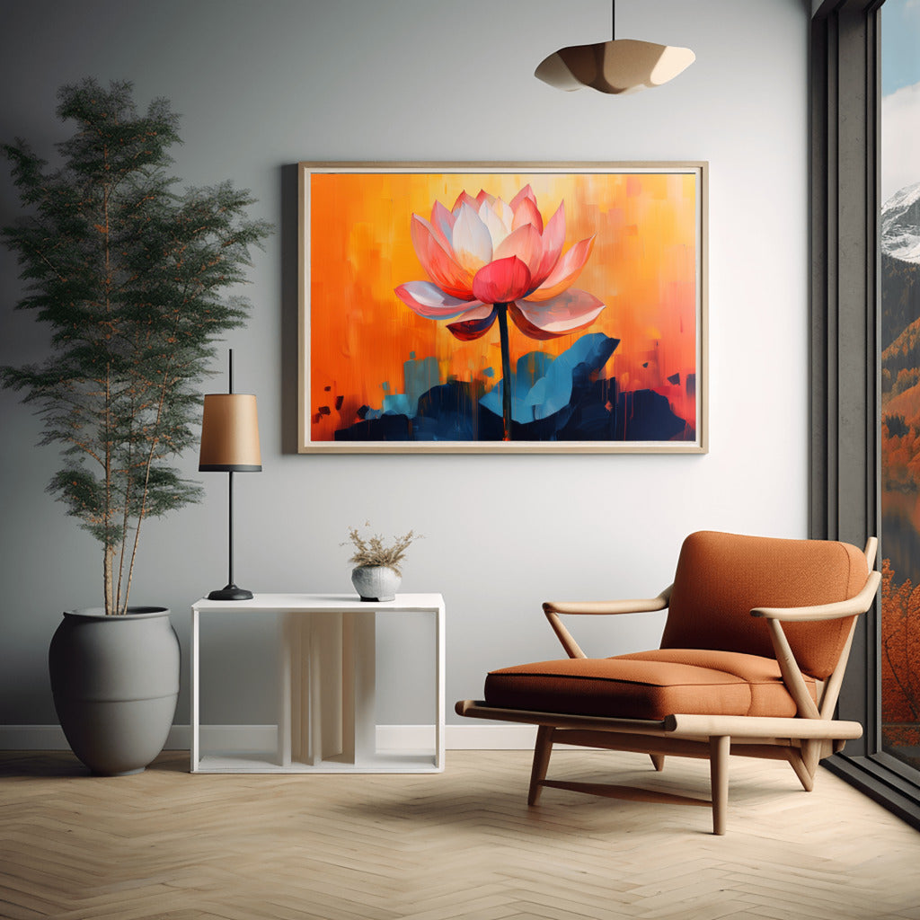 Ethereal Grace Lotus in Soft Hues - Vastu painting for Peace and Harmony