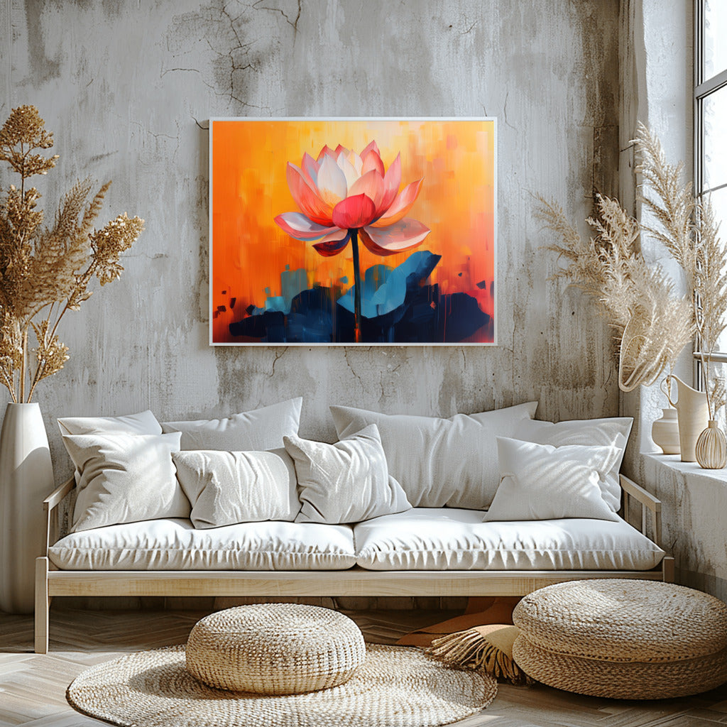 Ethereal Grace Lotus in Soft Hues - Vastu painting for Peace and Harmony