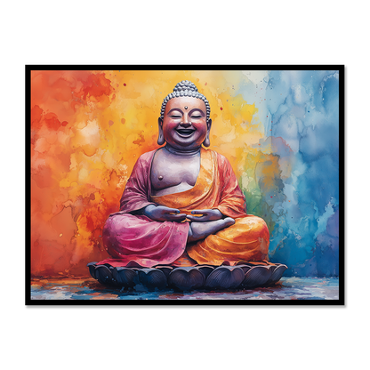 Peaceful Laughing Buddha in Soft Watercolor