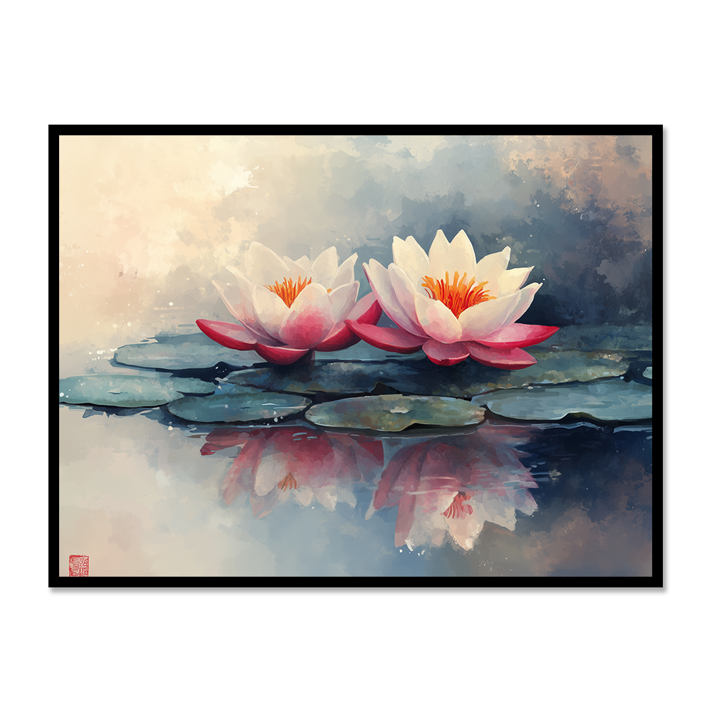 Mystic Lotus Echoes of Peaceful Waters - Vastu Painting for Growth and Career Opportunities