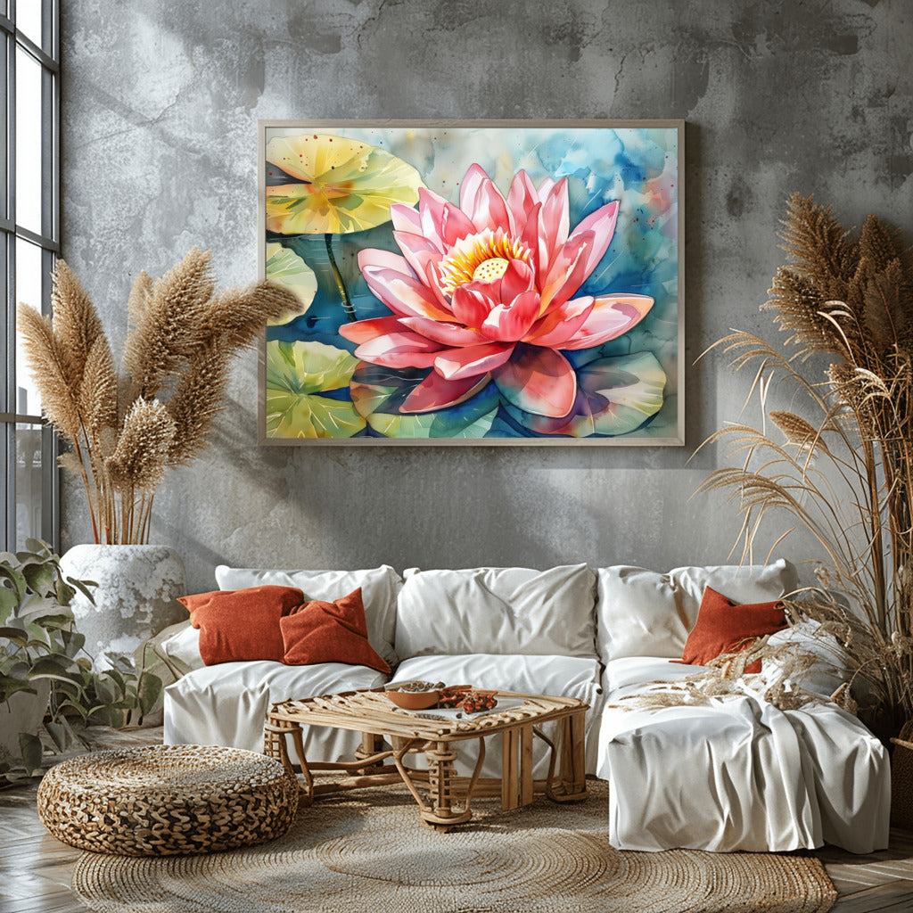 Whispering Petals Lotus in Tranquil Waters - Vastu painting for Prosperity and Harmony