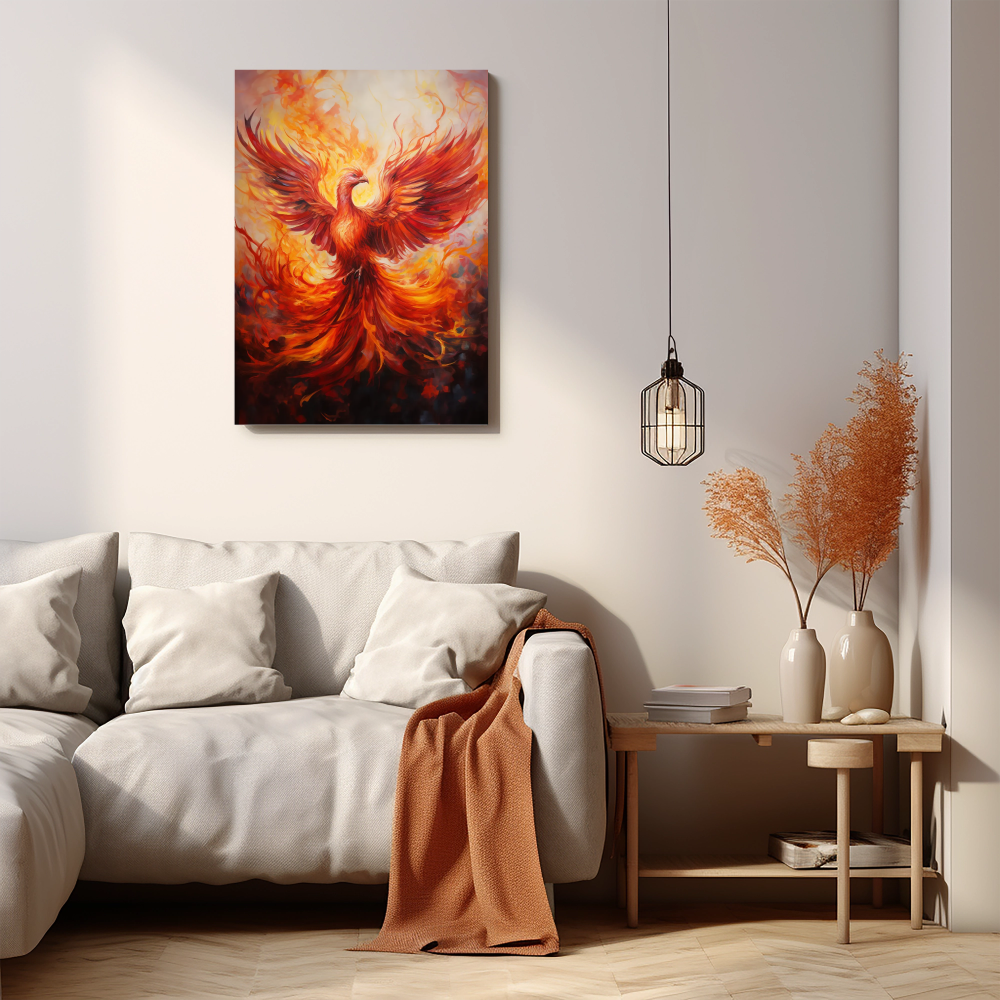 Phoenix Soaring from Ashes - Vastu Painting for Growth and Prosperity