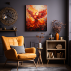 Phoenix Soaring from Ashes - Vastu Painting for Growth and Prosperity