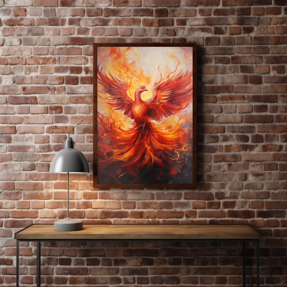 Phoenix Soaring from Ashes - Vastu Painting for Growth and Prosperity