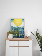 Dotted Sunrise Radiating Serenity and Warmth - Vastu painting for Success & Growth