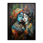 Devotional Art of Radha Krishna in Picasso Style - Vastu painting for Marital Harmony