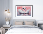 Serene Pair of Swans Reflecting Graceful Togetherness - Vastu Painting for Marital Bliss