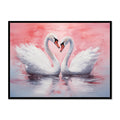 Serene Pair of Swans Reflecting Graceful Togetherness - Vastu Painting for Marital Bliss