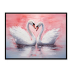 Serene Pair of Swans Reflecting Graceful Togetherness - Vastu Painting for Marital Bliss