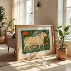 Cow Under Kadamba Tree – Traditional Pichwai Canvas Print