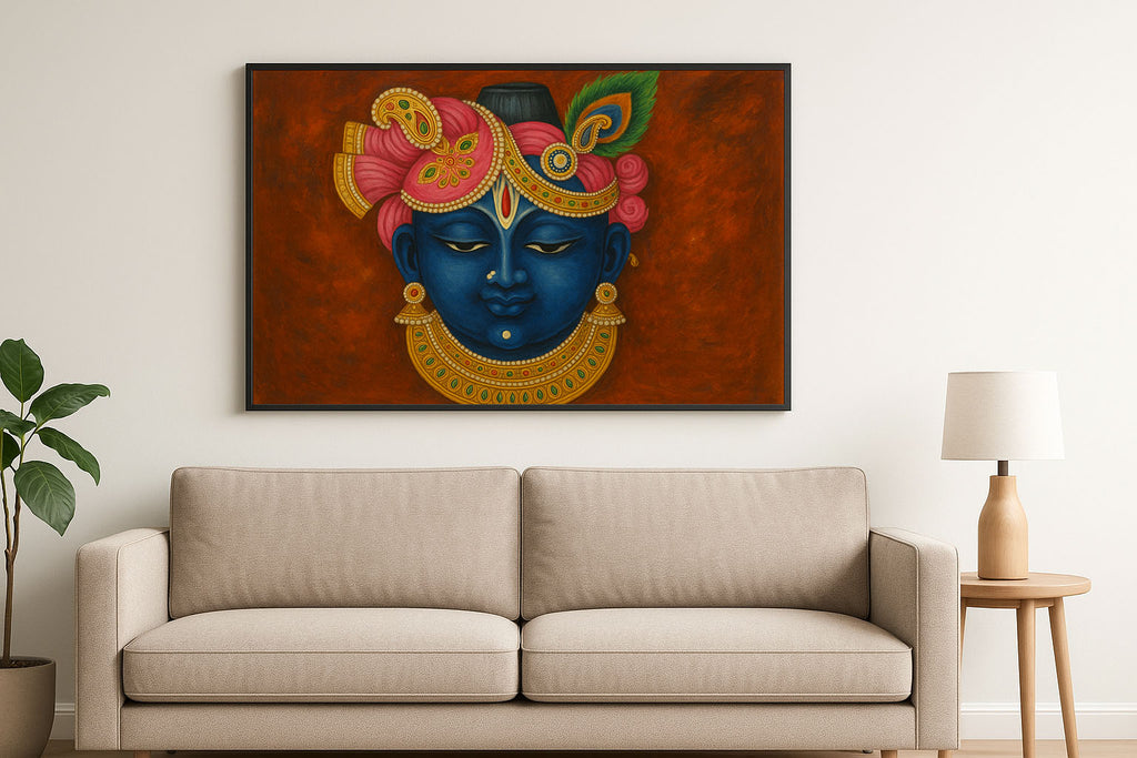 Srinathji Pichwai Art Print – Landscape with Divine Aura