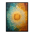 Radiant Mandala Oil Painting – Sacred Geometry Wall Art