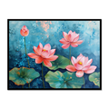 Golden Lotus Mandala Oil Painting – Vaastu Inspired Art