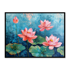 Golden Lotus Mandala Oil Painting – Vaastu Inspired Art