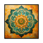Teal Harmony Mandala – Spiritual Oil Painting